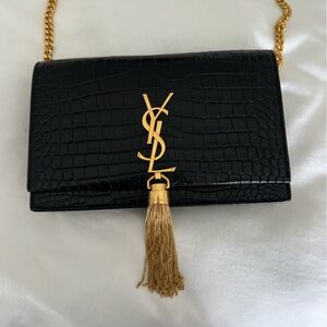 YSL Saint Laurent Kate Chain Leather Wallet